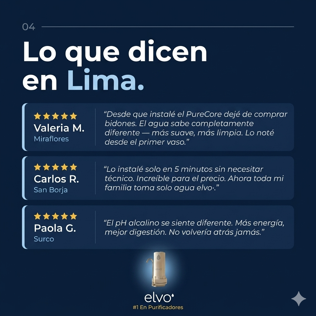 elvo· Nativo — Purificador de Agua Antimetales Elimina Arsénico Directo al Caño