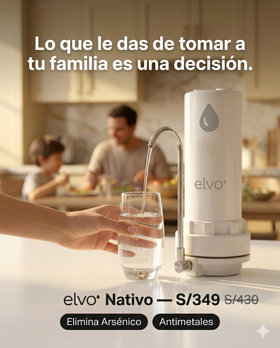 elvo· Nativo — Purificador de Agua Antimetales Elimina Arsénico Directo al Caño