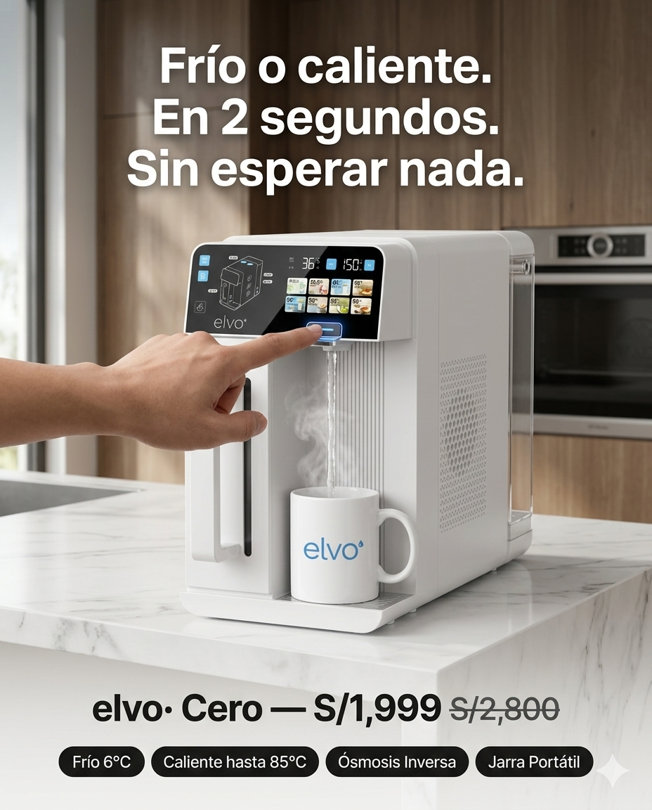 elvo· Cero — Purificador Osmosis Inversa con Agua Fria y Caliente Instantanea Sin Instalacion