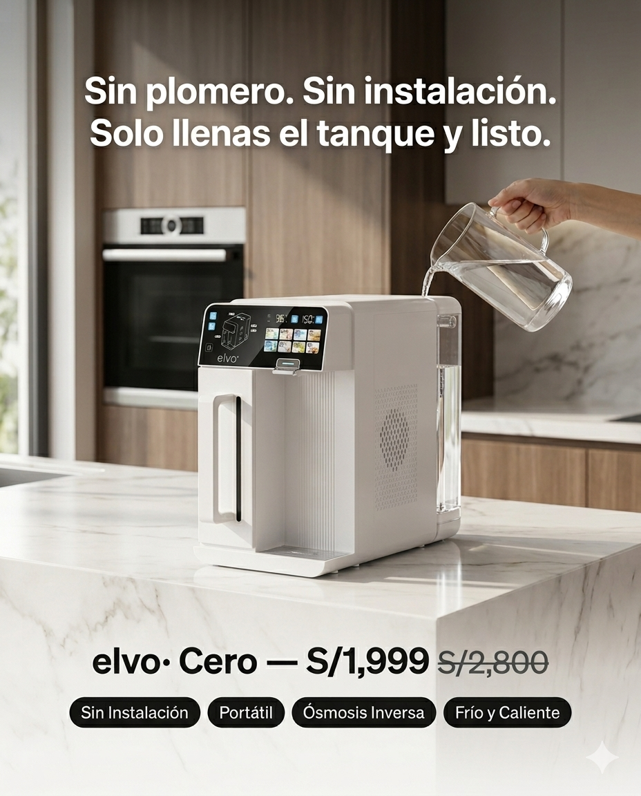 elvo· Cero — Purificador Osmosis Inversa con Agua Fria y Caliente Instantanea Sin Instalacion