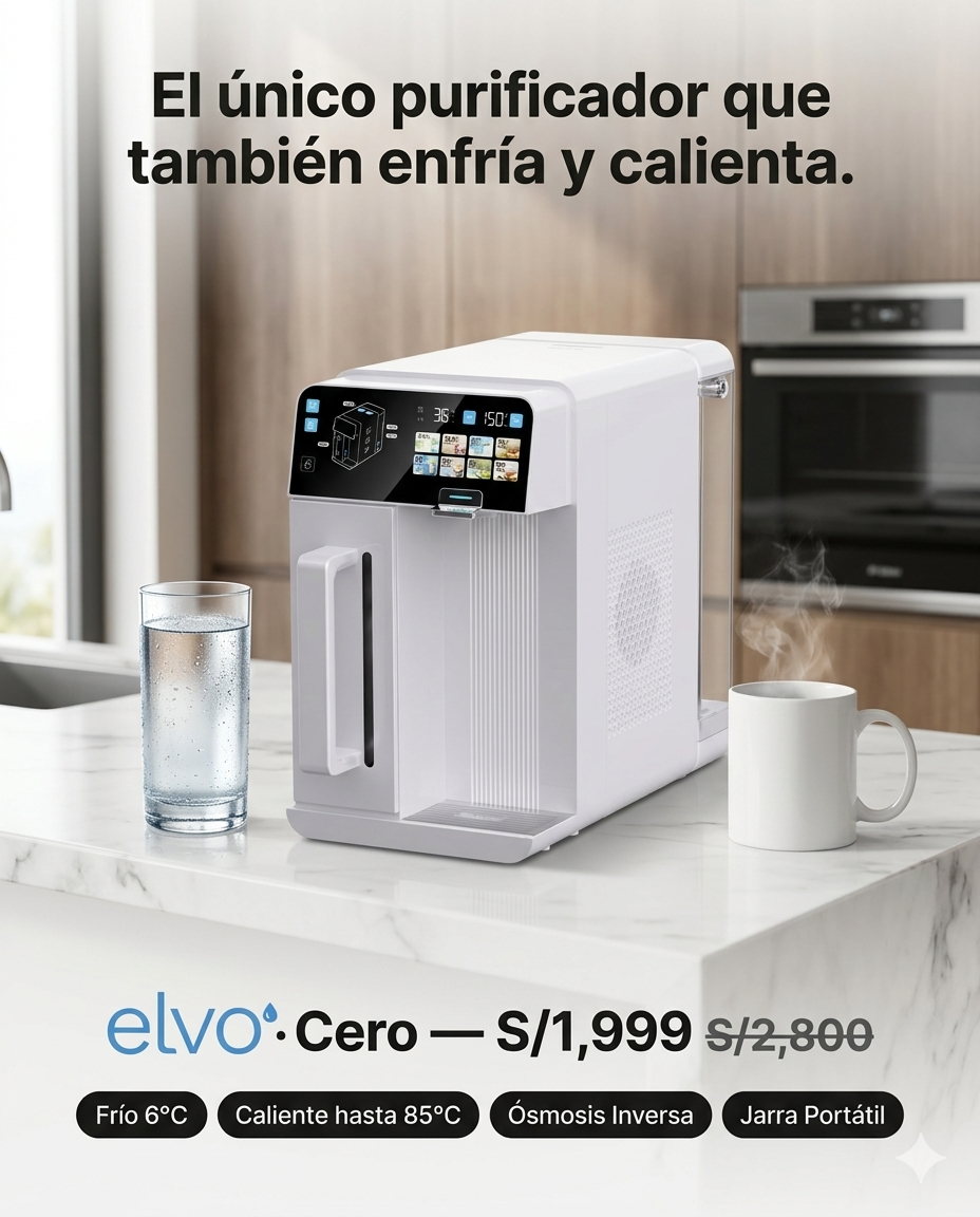 elvo· Cero — Purificador Osmosis Inversa con Agua Fria y Caliente Instantanea Sin Instalacion